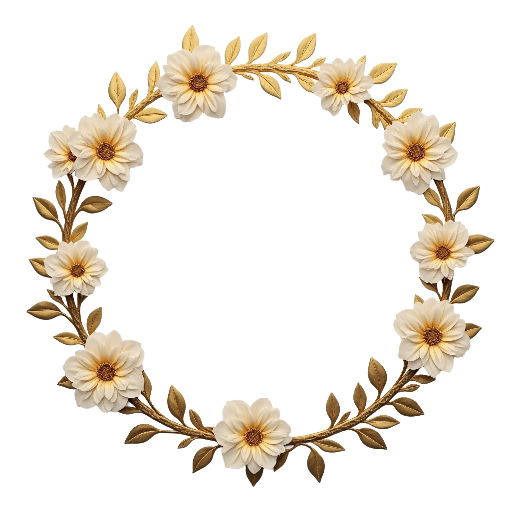 Golden Floral Wreath